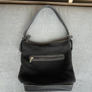 The Sak black classic knit slouchy shoulder strap purse